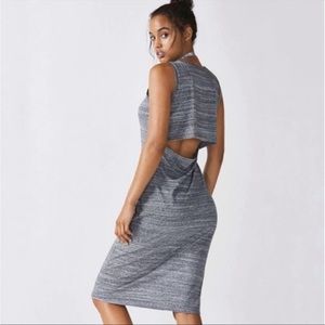 Fabletics Grey Eileen Midi Open Back Dress